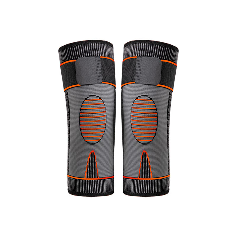 恒源祥夏季绑带护膝保暖膝盖运动护具跑步防下滑老年人男女膝关节 夏季短款-灰色 XL码 ( 140-160斤 )