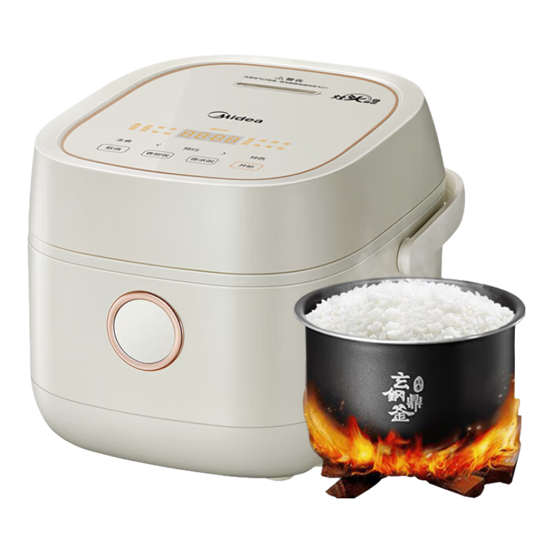 美的（Midea）电饭煲家用1-2人智能IH立体加热大火力电饭锅迷你多功能预约煮小米粥2L玄钢鼎釜国家补贴CFB2060H