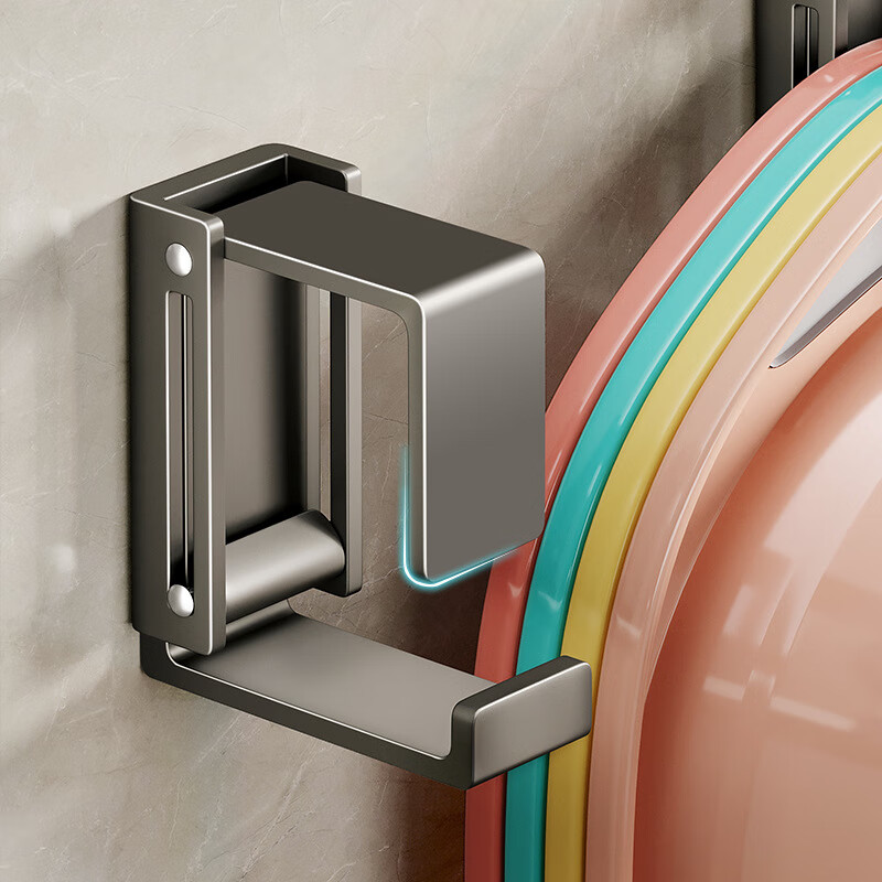 珀卡芙不锈钢脸盆挂钩浴室卫生间置物架免打孔壁挂式洗脸盆收纳架子