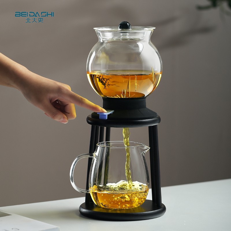 北大史玻璃泡茶壶自动简易泡茶器一键出水水果茶花茶绿茶泡茶壶玻璃水塔式茶壶 水塔壶套装