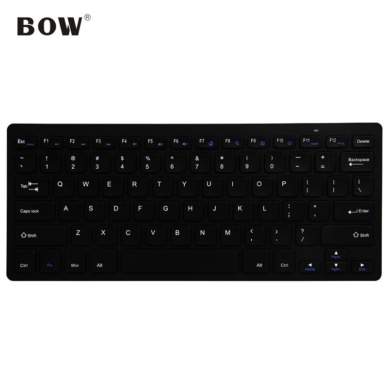 航世（BOW）HW098C 巧克力静音按键办公无线键盘 黑色