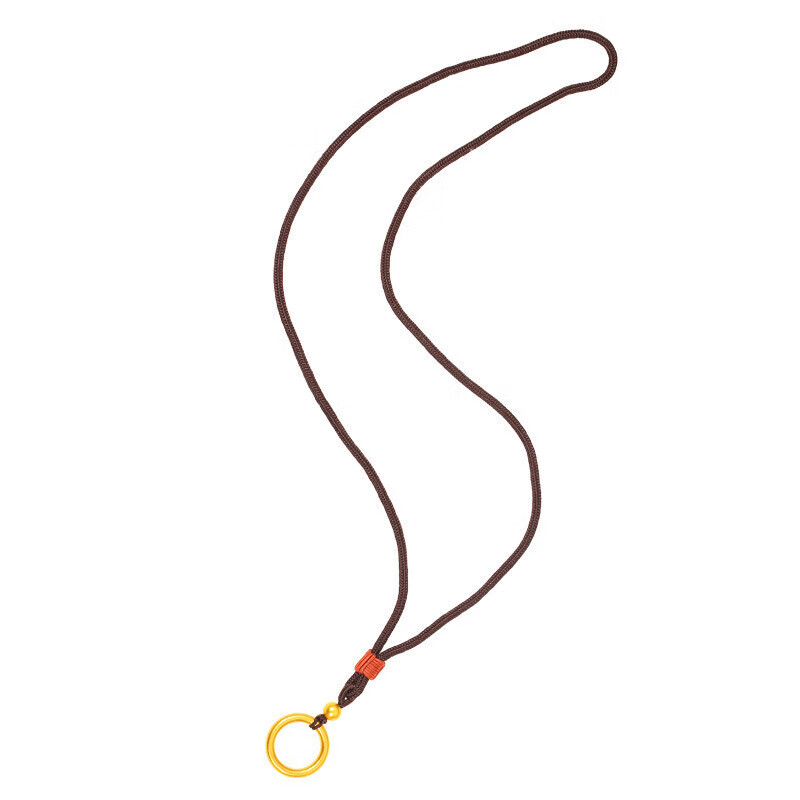 菜百首饰 黄金项链 寓意圆满古法编绳链牌 计价 约6.70克