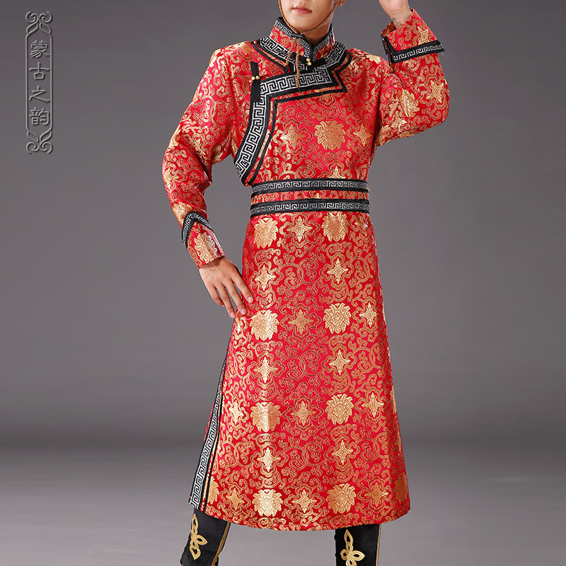 奢依君(sheyijun)蒙古服装男 蒙古袍少数民族舞蹈表演出服蒙古族成人