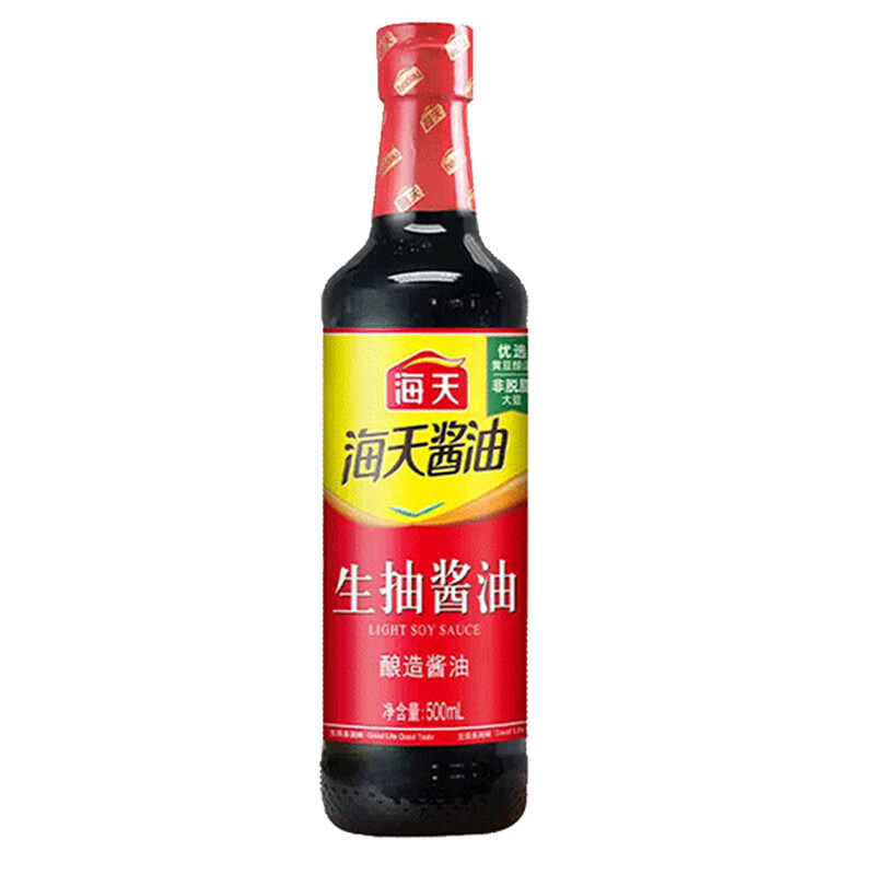 海天生抽酱油500ml*1瓶 酱油厨房家用调味品家庭炒菜烹饪凉拌点蘸勾芡