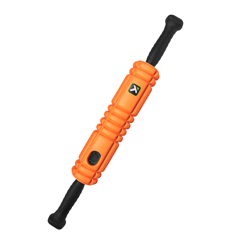 TRIGGERPOINT進(jìn)口電動(dòng)狼牙棒按摩棒健身運(yùn)動(dòng)滾軸振動(dòng)震動(dòng)瑜伽柱泡沫軸肌肉放松 橙色