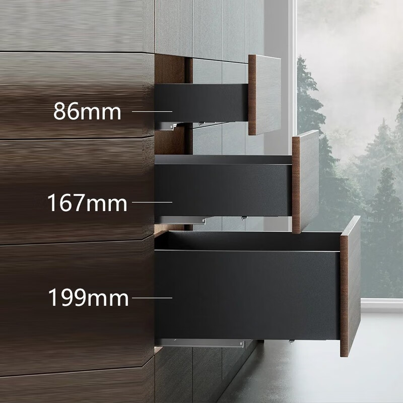 悍高(higold)超薄高帮抽屉n系列薄款骑马抽阻尼静音柜体抽拉全开收纳