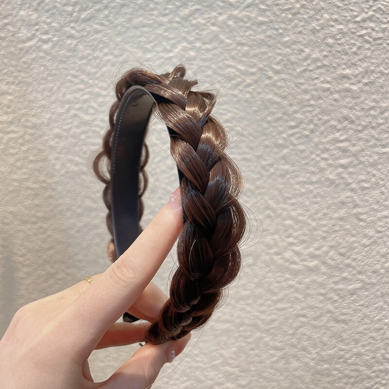 和极美鱼骨辫假发增高颅顶发箍麻花辫子头箍网红编发带防滑盘发神器