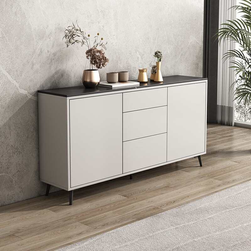 圣百仁 意式轻奢极简岩板餐边柜30cm多功能储物一体