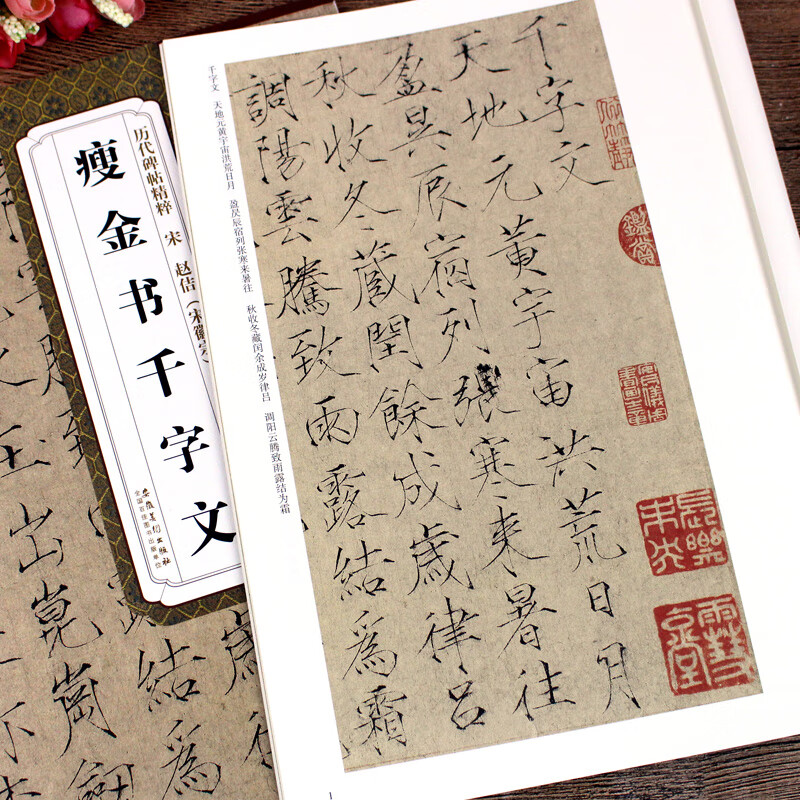 瘦金体千字文原帖 宋赵佶 宋徽宗原帖楷书千字文 书写技法技巧练习 初学者临摹宋微宗瘦金书毛笔字帖简体旁注 历代碑帖精粹 安徽美术