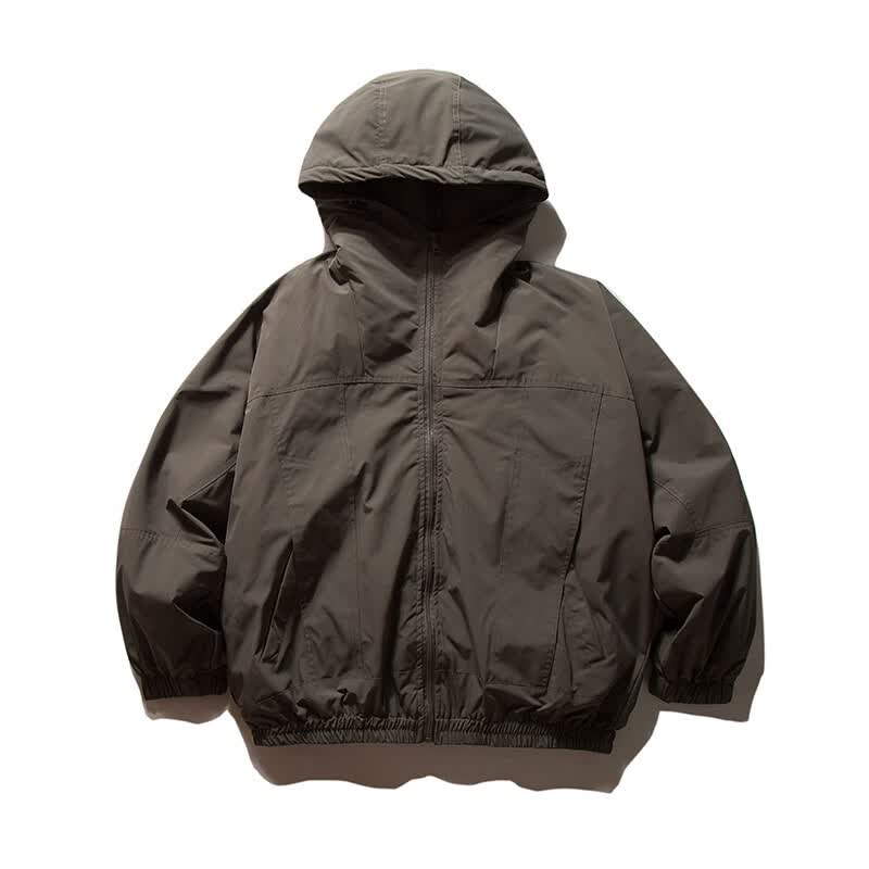 型曼2024冬季新款日系简约加厚保暖羽绒服男冬装宽松休闲羽绒衣男外套 深灰色 M