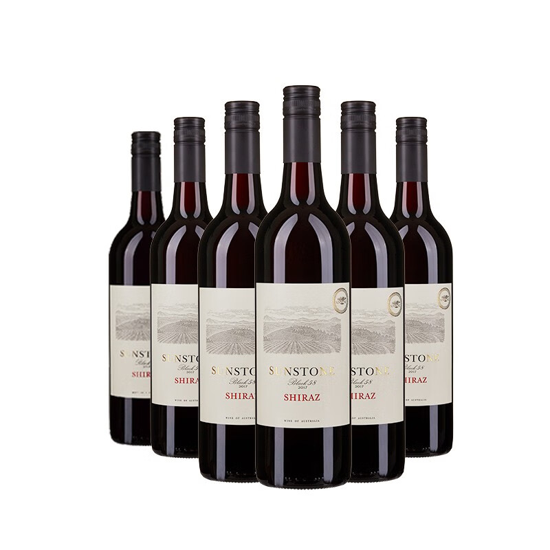 红石 西拉干红葡萄酒 澳大利亚进口红酒 原装原瓶 SUNSTONE 整箱装 750ml*6