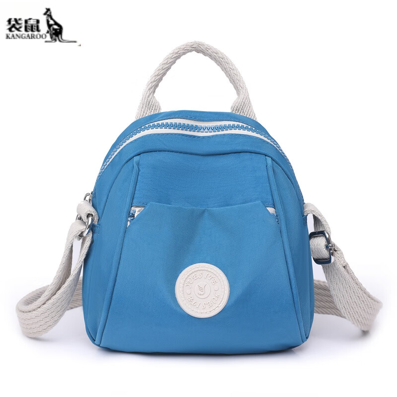 布斜跨小包包简约百搭背包尼龙妈妈包休闲时尚女包帆布包包 秋波蓝