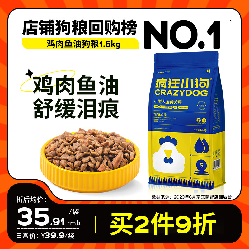 疯狂小狗 小型犬狗粮幼犬成犬 宠物泰迪贵宾博美比熊小型犬通用粮 1.5kg高性价比高么？