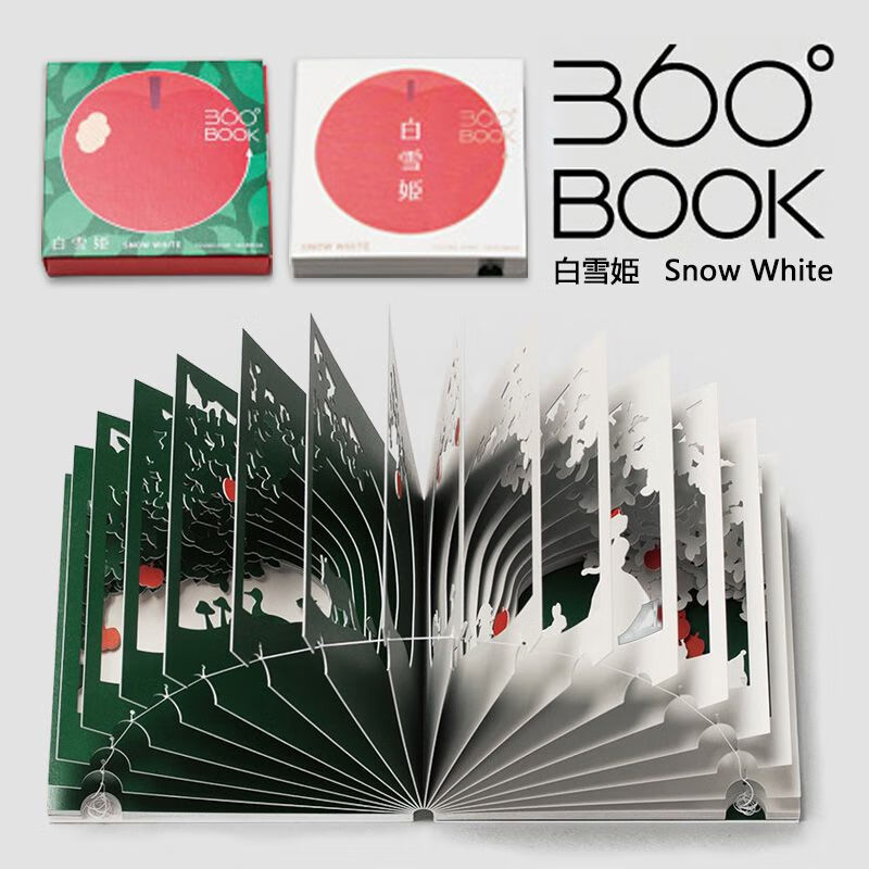 【礼品书】日本版进口 360°BOOK 白雪姫SNOW WHITE 360度立体书 白雪姫SNOW