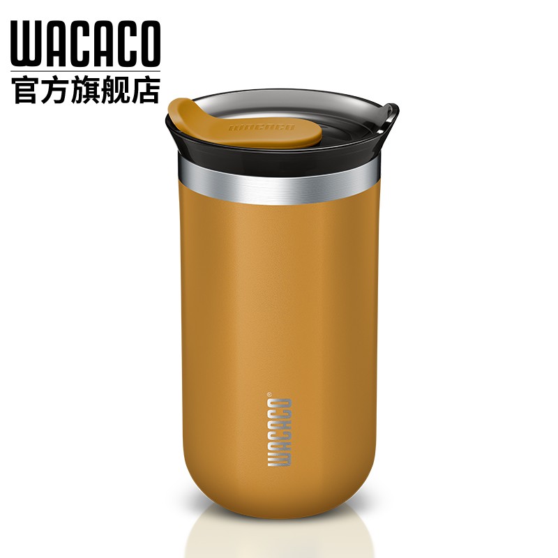 WACACO Octaroma随行咖啡保温杯 便携式手持304不锈钢车载隔热保冷水杯户外保温杯 姜黄+M码 300ML