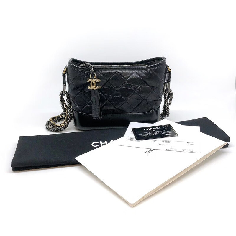 【二手95新】香奈儿 gabrielle黑色小号流浪包 26开 尺寸:16*20*8