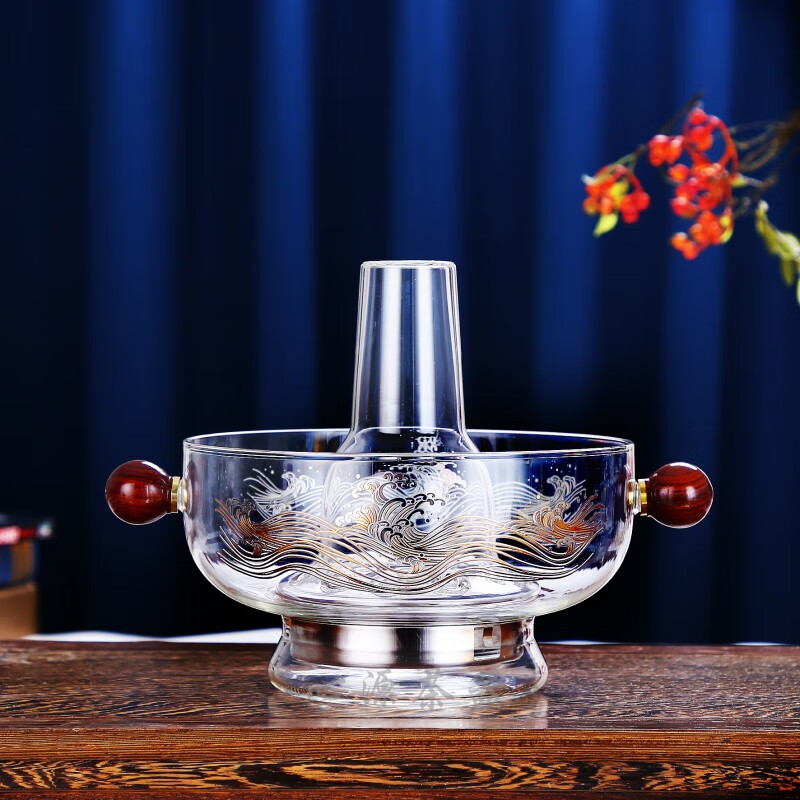 尚佳帮水晶玻璃火锅家用围炉电陶炉插电老式涮羊肉老北京鸳鸯锅港式打