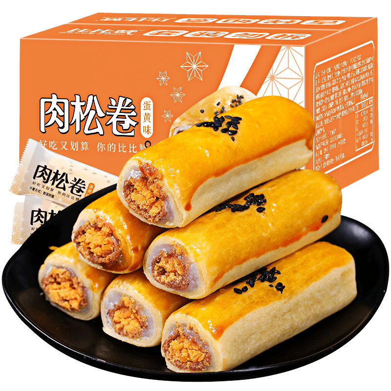 京东超市欧鲜生 蛋黄肉松卷300g蛋黄酥雪媚娘面包整箱早餐零食网红点心休闲食品