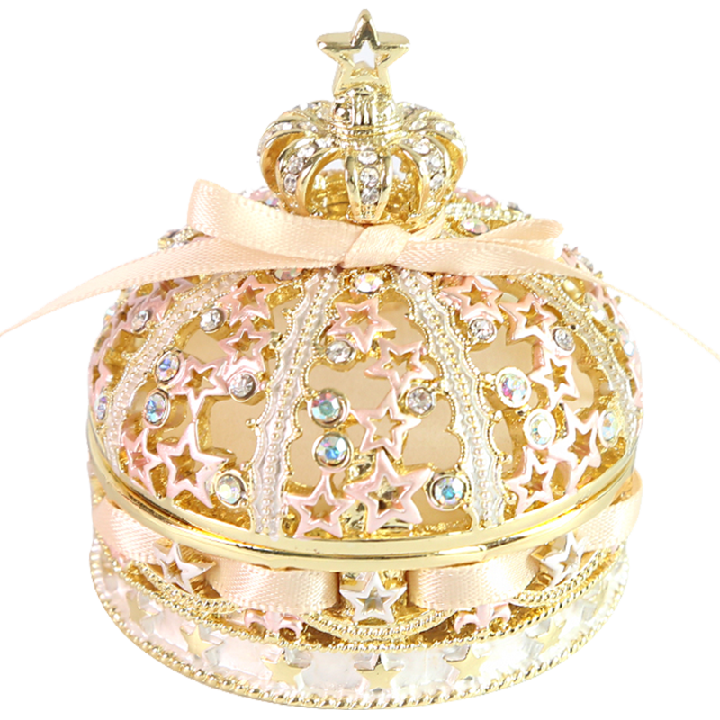 osewaya首饰盒picals欧式公主皇冠创意求婚戒指盒高档饰品盒女生圣诞礼物 EX592-1玫红十字架