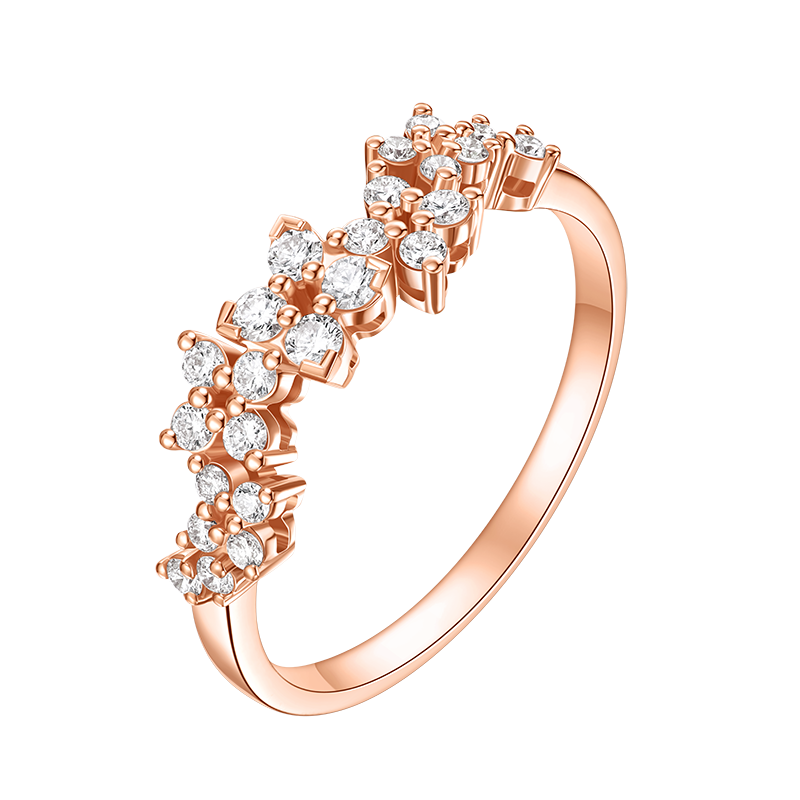 金伯利钻石 花语钻戒 18k彩金真钻满钻排戒求婚戒指珠宝送女生 共约32