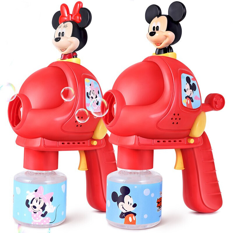 迪士尼（Disney）电动声光泡泡枪儿童玩具 男孩女孩戏水玩具米奇 含泡泡液带音乐功效 正版迪士尼声光泡泡机(款式随机)