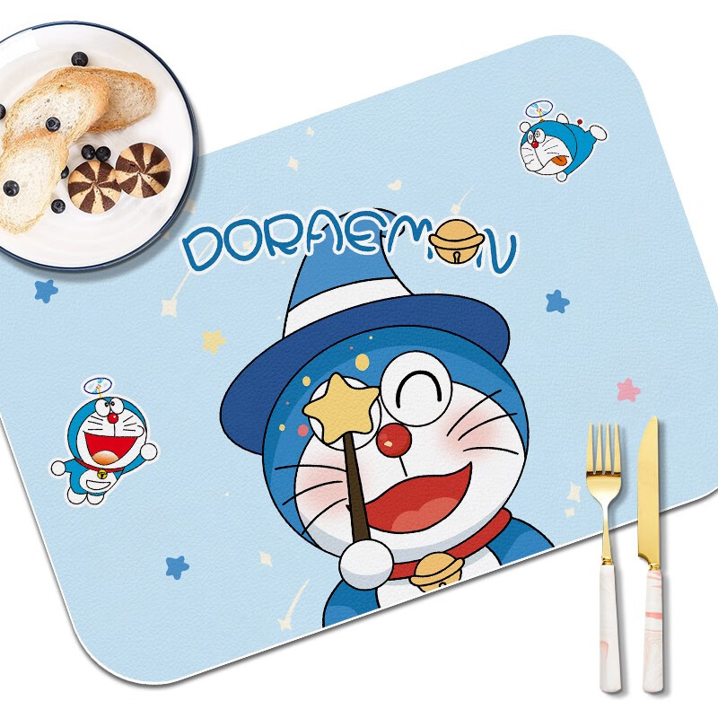 隔热垫小学生午餐垫防水防油桌垫免洗餐垫保护垫 魔法星星猫【浅蓝】