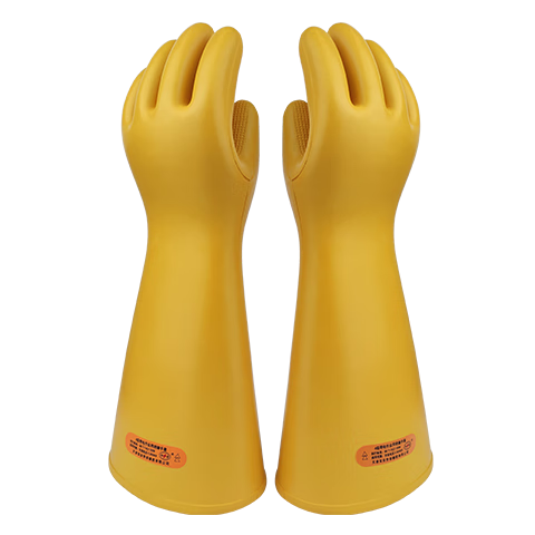 雙安 4級帶電作業(yè)用絕緣手套 手型 測試電壓40KV 使用電壓35KV 高壓電工防電橡膠手套 CX401 黃色