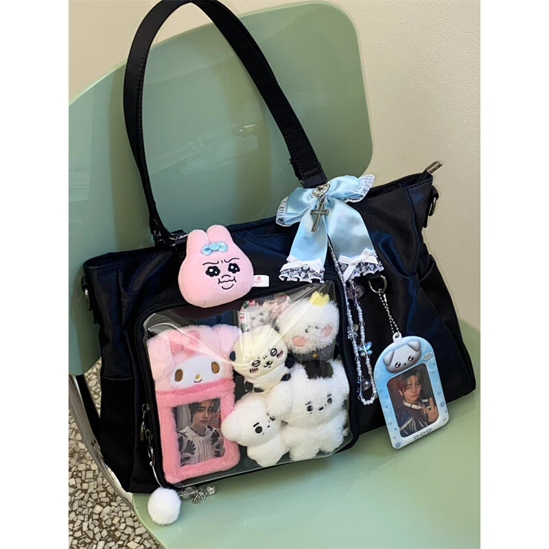 迪士尼(disney)日系痛包小众尼龙手提托特包学生外出上课通勤包大容量