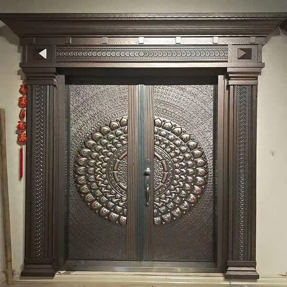 德骊嘉别墅大门铸铝门进户门入户门定制四开门外门双开门铸铝门堂屋