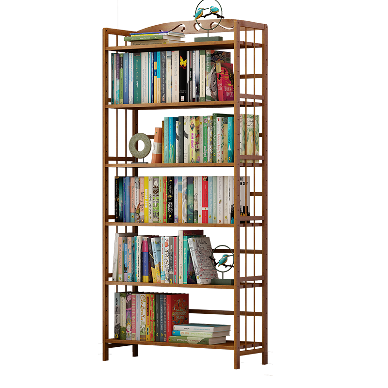 安尔雅家具的简易书架落地楠竹置物层架书房展示收纳架储物博古架价格趋势分析