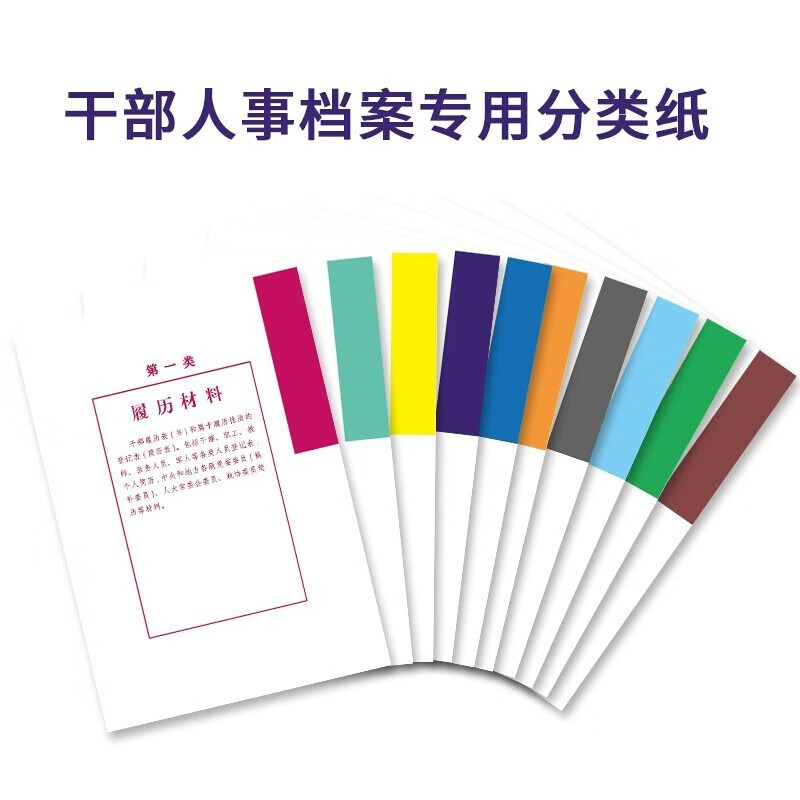 档案分类纸干部人事档案专用普通索引纸十大分类纸 一到十类隔页纸 10