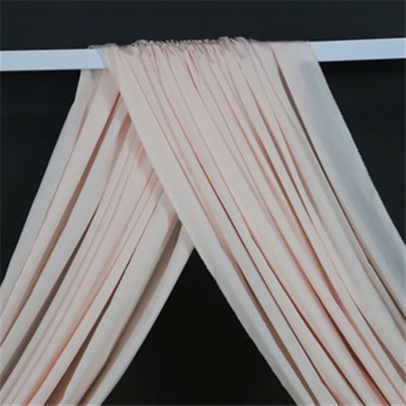 婚庆布幔纱幔装饰布料珍珠雪纺条纶布婚礼木架拱门 8号香槟色