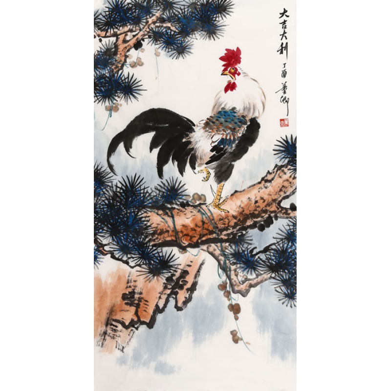 依潋眸名人董卿字画三尺竖幅精品写意花鸟国画手绘名家礼品书画作品