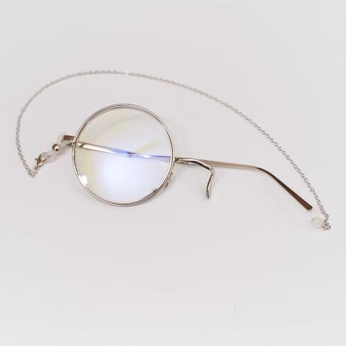 皇弟单片眼镜复古时尚配饰半边半框潮流款眼睛创意cosplay超酷 银色单