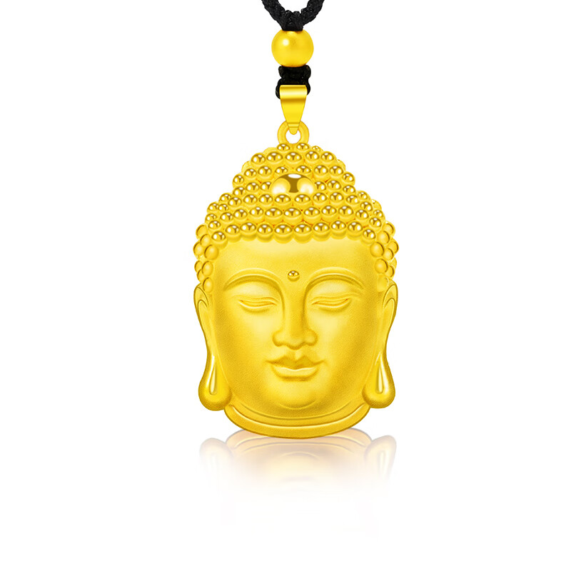 玉相伴七夕情人节礼物  黄金佛吊坠999足金佛项链女如来佛祖挂坠3d硬