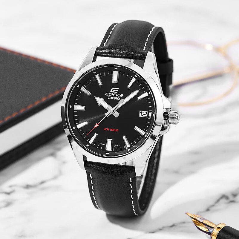 卡西欧(casio)手表男款edifice商务防水钢带石英腕表efv-100d-1a efv