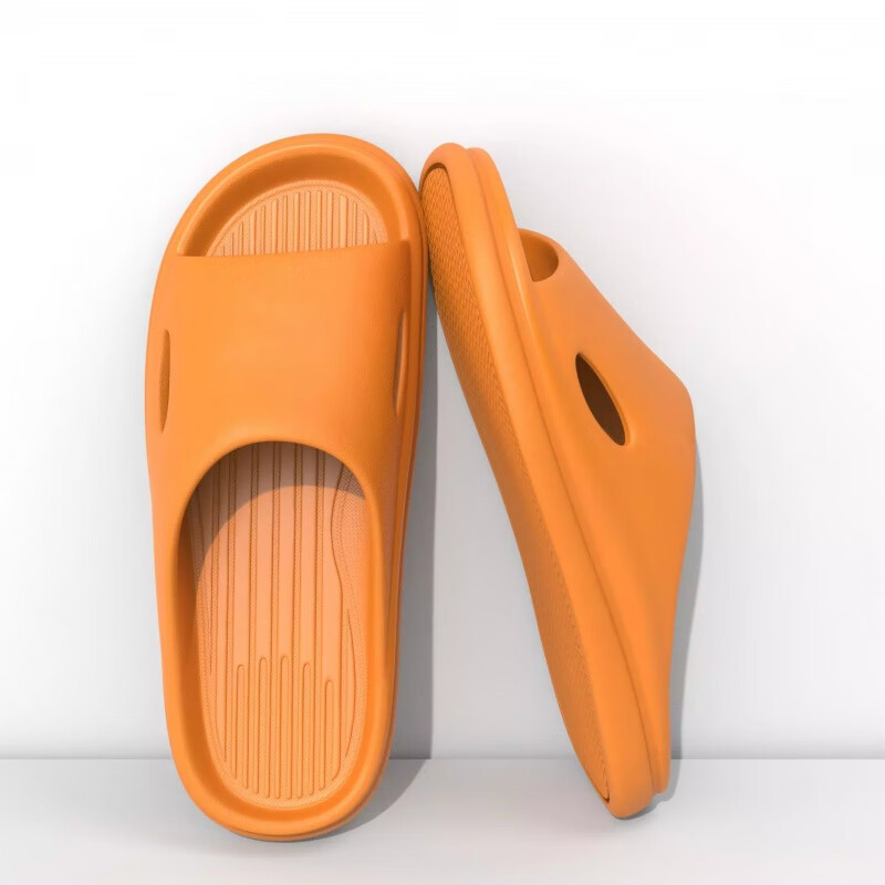 【精选】凉拖鞋女夏季室内家居软底浴室洗澡防滑静音情侣eva家用 桔红色【款】 36/37 发36-37码