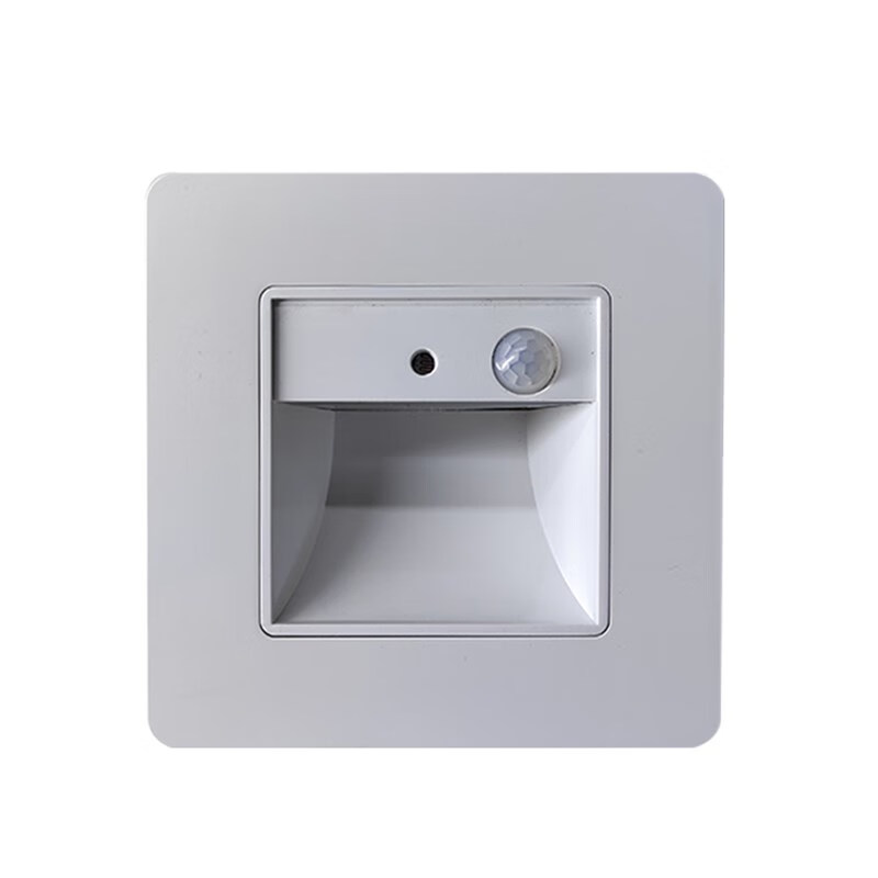 扑哩扑剌酒店led人体感应地脚灯声光控小夜灯86型嵌入式走廊过道墙角