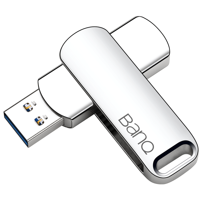 banq 256GB USB3.0 U盘 F61高速版 银色 全金属电脑车载两用优盘 360度旋转 防震抗压 质感十足