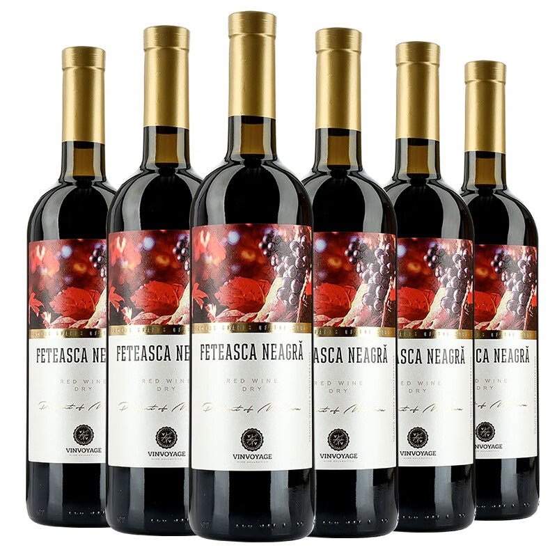 摩尔多瓦原瓶进口 克文特 维奥丽卡、菲佳斯卡葡萄酒（黑姑娘白妹妹） 菲佳斯卡6瓶整箱