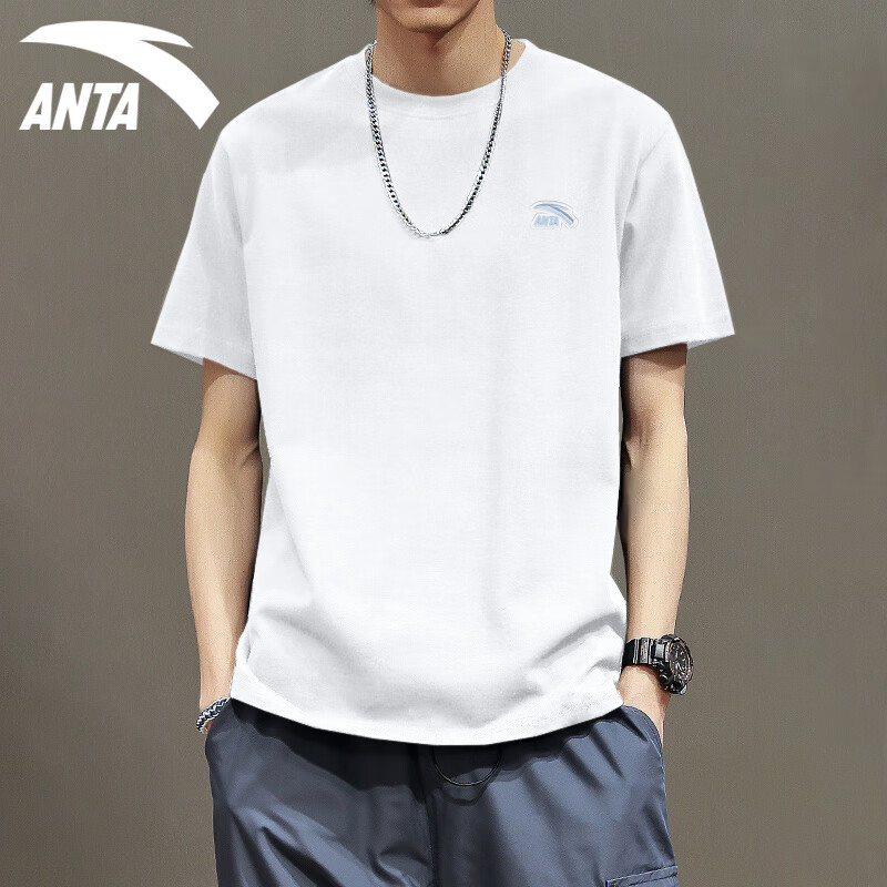 安踏(anta) 短袖男t恤男装上装春夏季新款纯棉潮流针织弹力透气渐变