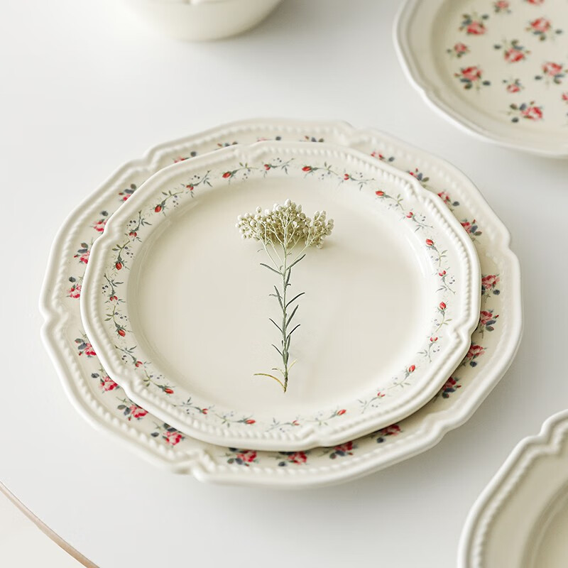 肆月盘子家用菜盘餐盘牛排盘意大利面盘汤盘北欧风仪式感餐具 8英寸