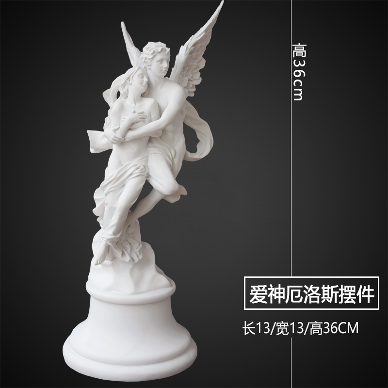 天使石膏雕像 小号人物头像迷你人像树脂雕塑艺术品 爱神厄洛斯【高36