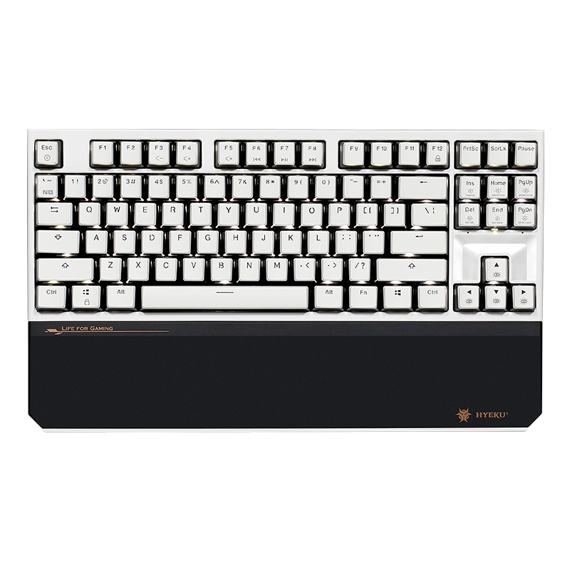 Hyeku 黑峡谷 X3 87键 2.4G双模机械键盘 黑森林慕斯 凯华BOX玫瑰红轴 单光