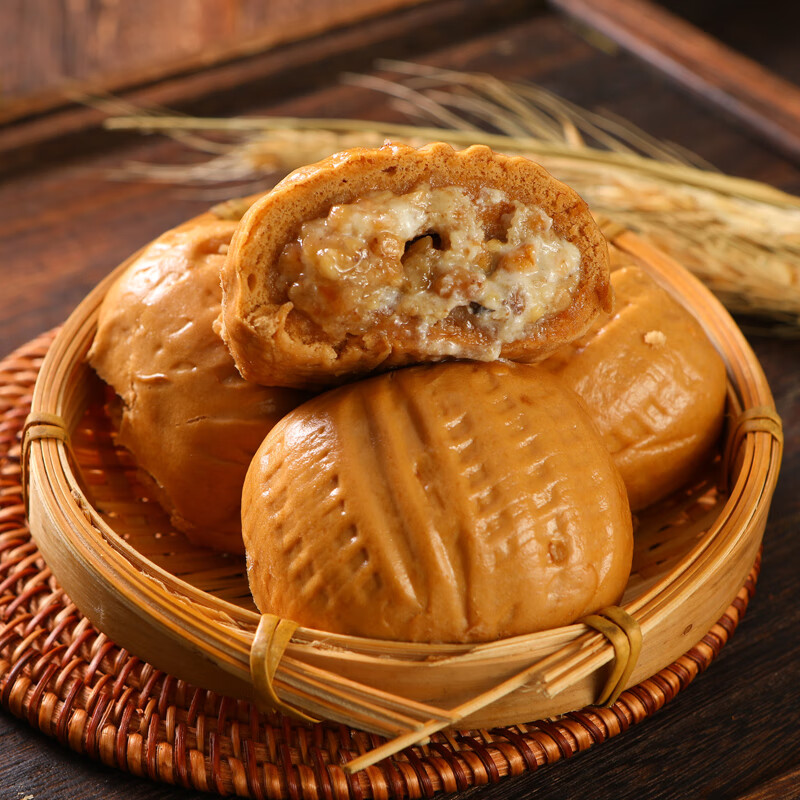 冠华美点广式早茶点心早茶速冻包子微波炉速食懒人食品核桃包半成品