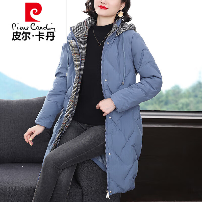 皮尔卡丹品牌高档女装女士休闲棉服2022冬季新款加厚加绒外套冬装宽松