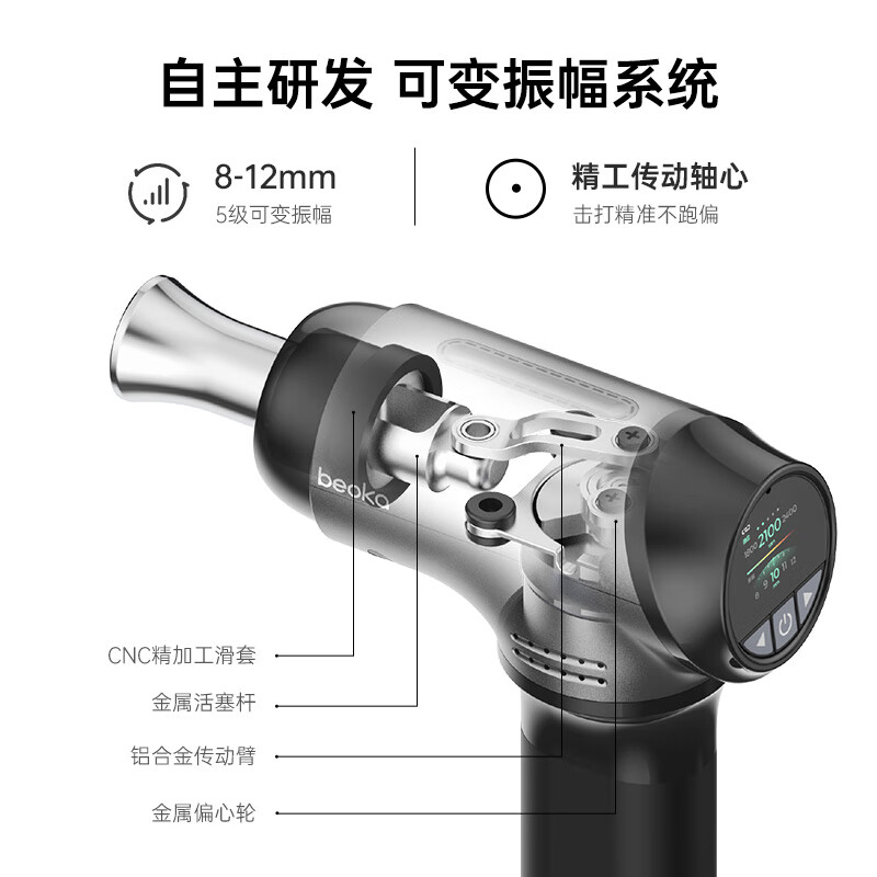 倍益康（beoka）专业级筋膜枪Ti Pro含钛合金头颈膜枪 钛max筋膜枪深层肌肉按摩器 Ti Pro Max可变振幅筋膜枪