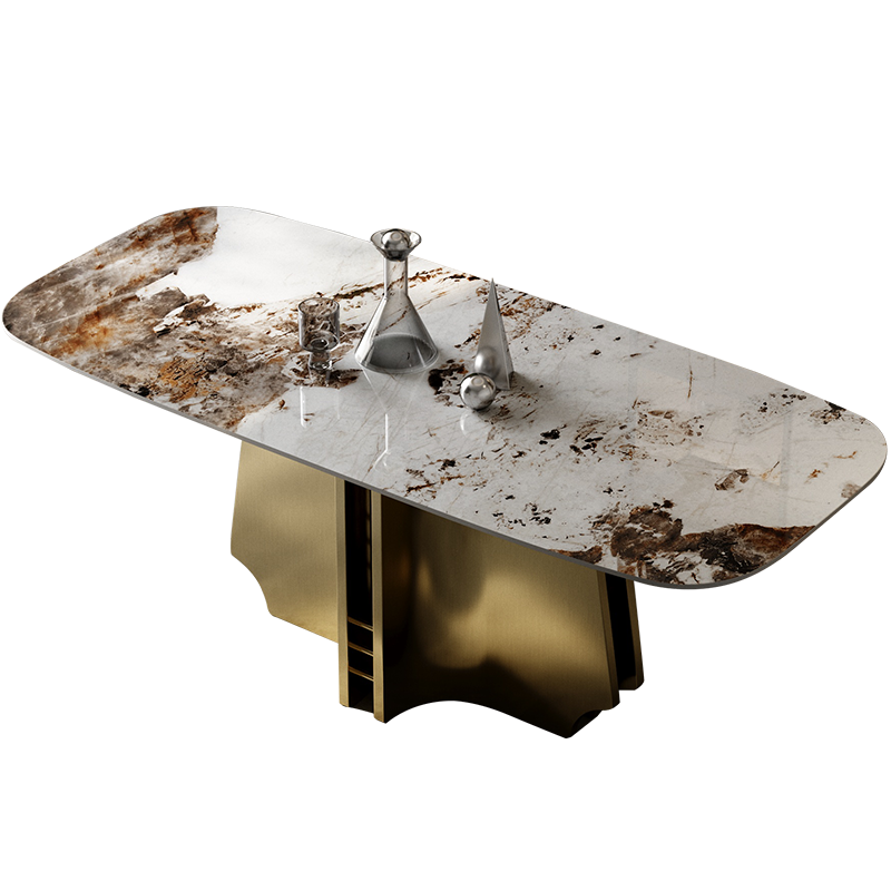 【新品】美得乐 岩板餐桌轻奢餐桌 现代感家用餐桌椅组合进口长餐桌客厅 【长餐桌】1.4米