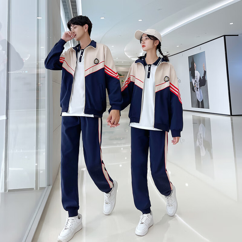 蔻玥春秋初中高中运动会班服套装学院风小学生校服外套三件套男女定制