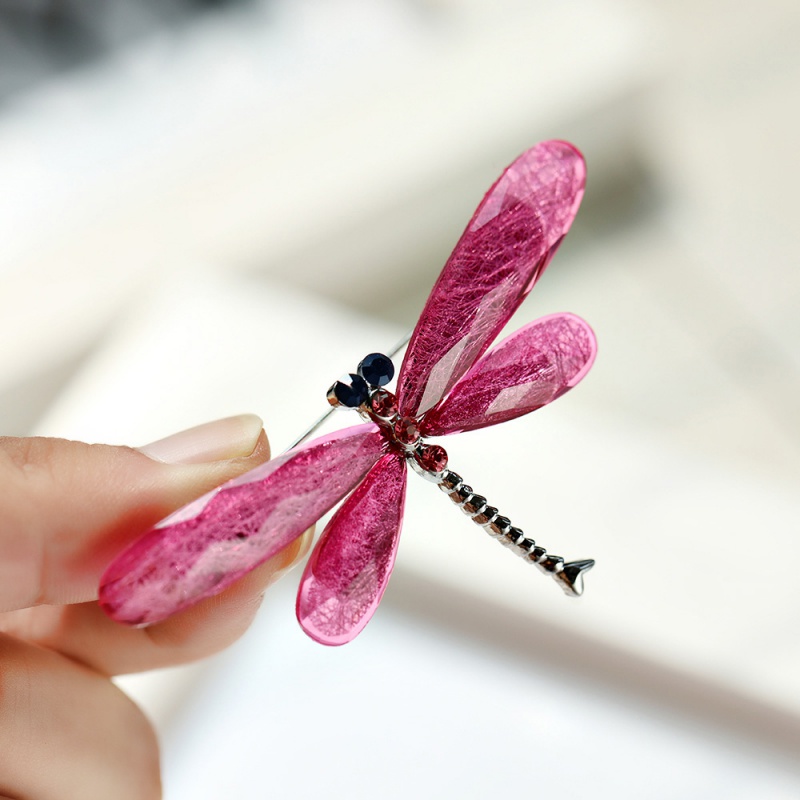 昂比熊日夏季文艺胸针蚕丝可爱蜻蜓胸花开衫大衣别针防走光领针百搭